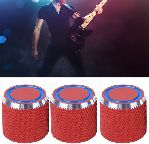Metal Guitar Knobs,3 Pcs Electric Guitar Knobs Metal Volume Tone Control Knobs Turning Guitar Knobs Electric Guitar Bass Accessories in Saudi Arabia