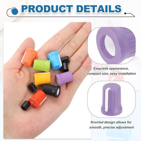 MECCANIXITY 5pcs 6mm Potentiometer D-Shaft Knob Rubber 180 Rotation DJ Speaker Knobs Control Knob for Electric Drum(Yellow White) in Saudi Arabia