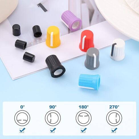 MECCANIXITY 5pcs 6mm Potentiometer D-Shaft Knob Rubber 180 Rotation DJ Speaker Knobs Control Knob for Electric Drum(Yellow White) in Saudi Arabia