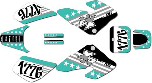 مجموعة الرسومات لـ Honda XR 50 (2002-2003) USA Series Red 09 MIL-Dirt Bike Custom Racing Decals Kits ، No-Plastics in Kuwait