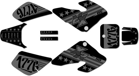 مجموعة الرسومات لـ Honda XR 50 (2002-2003) USA Series Red 09 MIL-Dirt Bike Custom Racing Decals Kits ، No-Plastics in Kuwait