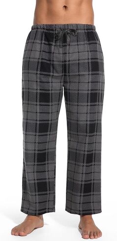 ENJOYNIGHT Mens Flannel Pajama Pants 100% Cotton Lounge Bottoms Plaid Pjs in Kuwait