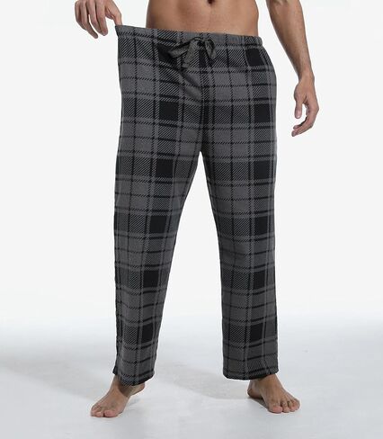 ENJOYNIGHT Mens Flannel Pajama Pants 100% Cotton Lounge Bottoms Plaid Pjs in Kuwait