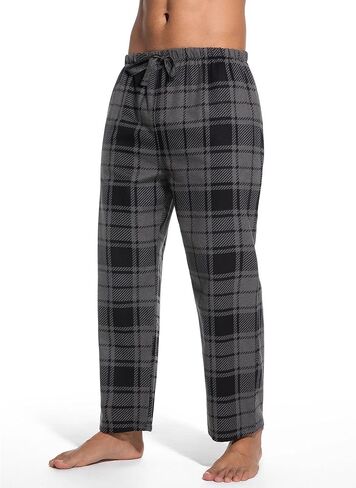 ENJOYNIGHT Mens Flannel Pajama Pants 100% Cotton Lounge Bottoms Plaid Pjs in Kuwait