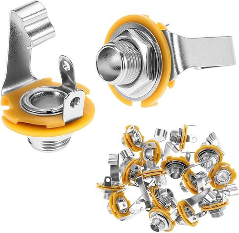 QWORK Long Mono Input Jack Socket, 20 Pcs 1/4" Mono Chassis Socket Female Jack for Electric and Bass Guitars, 6.35mm in Saudi Arabia