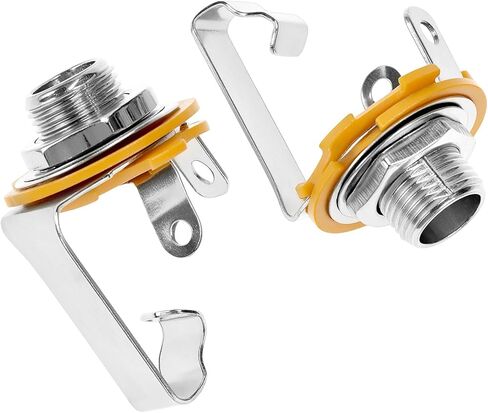 QWORK Long Mono Input Jack Socket, 20 Pcs 1/4" Mono Chassis Socket Female Jack for Electric and Bass Guitars, 6.35mm in Saudi Arabia
