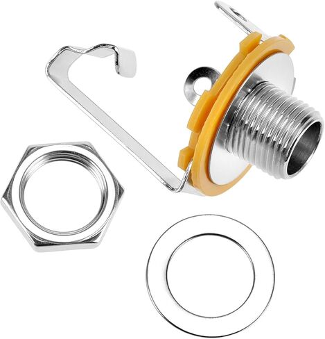 QWORK Long Mono Input Jack Socket, 20 Pcs 1/4" Mono Chassis Socket Female Jack for Electric and Bass Guitars, 6.35mm in Saudi Arabia
