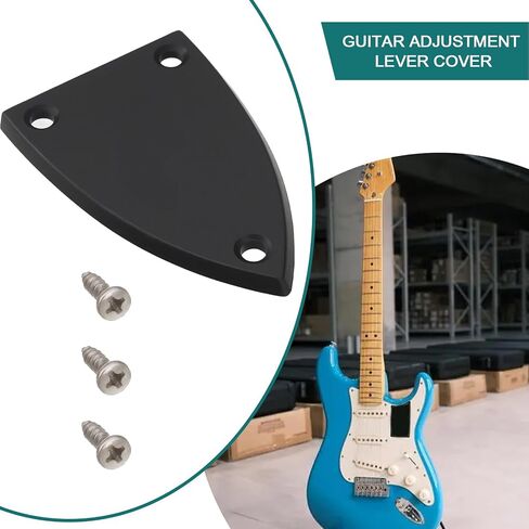 3 Sets Guitar Adjustment Rod Cover 3 Holes Triangle Plastic Truss Rod Covers for Acoustic-Electric Guitar Acoustic Guitar Bass Guitar 45x29mm Black in Saudi Arabia