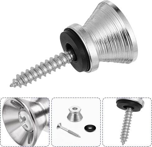 Giantree 12-Pack Guitar Strap Buttons, Metal Strap Endpins with Mounting Screws and Rubber Blocks, Non-Slip Guitar Straps Locking Accessories for Acoustic Electric Bass Ukulele Silver in Saudi Arabia