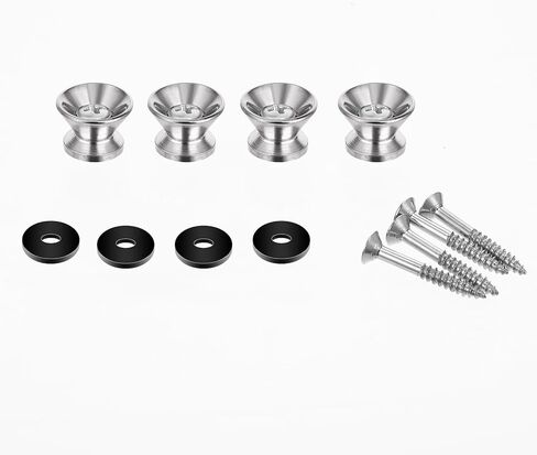 Giantree 12-Pack Guitar Strap Buttons, Metal Strap Endpins with Mounting Screws and Rubber Blocks, Non-Slip Guitar Straps Locking Accessories for Acoustic Electric Bass Ukulele Silver in Saudi Arabia