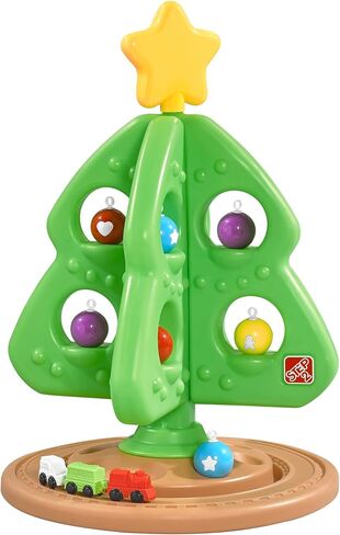 Step2 My First Christmas Tree, Kids Interactive Holiday Tree Toy, 12 Colorful Plastic Ornaments to Decorate, Mini Train Set Circles the Skirt, Made of Durable Plastic, For Toddlers 1.5+ Years Old in Saudi Arabia