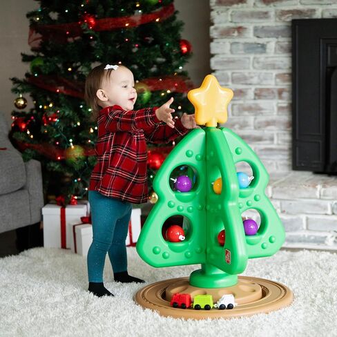 Step2 My First Christmas Tree, Kids Interactive Holiday Tree Toy, 12 Colorful Plastic Ornaments to Decorate, Mini Train Set Circles the Skirt, Made of Durable Plastic, For Toddlers 1.5+ Years Old in Saudi Arabia