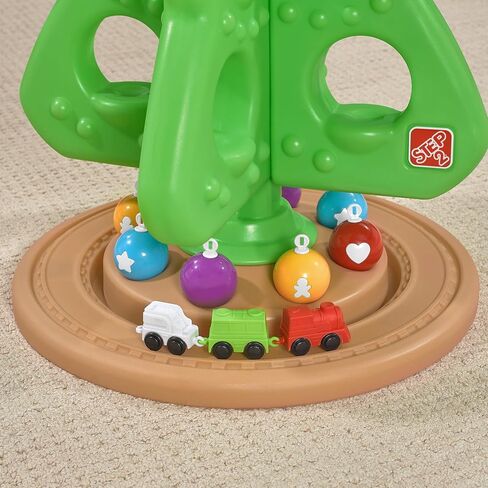 Step2 My First Christmas Tree, Kids Interactive Holiday Tree Toy, 12 Colorful Plastic Ornaments to Decorate, Mini Train Set Circles the Skirt, Made of Durable Plastic, For Toddlers 1.5+ Years Old in Saudi Arabia