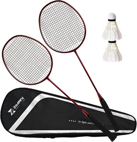 Badminton Racquet of 2,Full Carbon Fiber Adult Ultra-Light Double Racket Equipment Professional Durable Suit,Includ 2 Shuttlecocks & Carrying Bag,Perfect for Adults and Teenager in Saudi Arabia