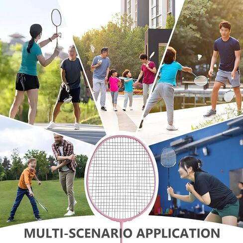 Badminton Racquet of 2,Full Carbon Fiber Adult Ultra-Light Double Racket Equipment Professional Durable Suit,Includ 2 Shuttlecocks & Carrying Bag,Perfect for Adults and Teenager in Saudi Arabia
