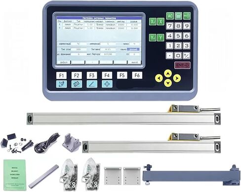 دقة عالية 5um/1um 2 محور LCD مخرطة طحن شاشة القراءة الرقمية و 2 قطعة مقياس خطي مسطرة رقمية للتشفير الخطي (مجموعة كاملة 0.005 مللي متر) in Kuwait