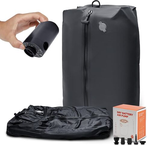 Vacuum Compression Reusable Bags for Travel: Space-Saving Waterproof Storage Bag with Pump - Suitablefor Luggage Packing and Carry on, Backpack & Closet Organization (Black, 20 in) in Kuwait