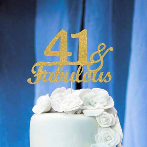53 & Fabulous Cake Toppers Gold Glitter, Happy 53rd Birthday Cake Topper Cheers to 53 Years Old Bday Decoration, Fifty-three and Fabulous Cake Decorations for 53rd Birthday Anniversary Party in Saudi Arabia
