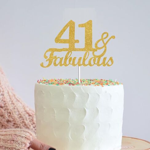 53 & Fabulous Cake Toppers Gold Glitter, Happy 53rd Birthday Cake Topper Cheers to 53 Years Old Bday Decoration, Fifty-three and Fabulous Cake Decorations for 53rd Birthday Anniversary Party in Saudi Arabia