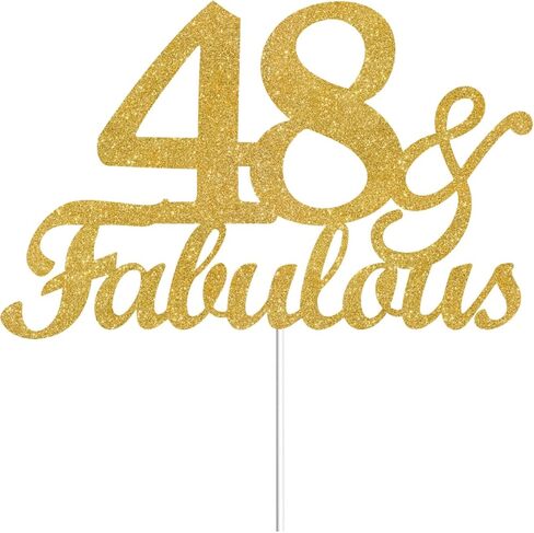 53 & Fabulous Cake Toppers Gold Glitter, Happy 53rd Birthday Cake Topper Cheers to 53 Years Old Bday Decoration, Fifty-three and Fabulous Cake Decorations for 53rd Birthday Anniversary Party in Saudi Arabia