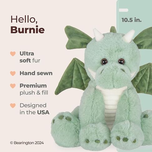 Bearington Red Dragon Plush Stuffed Animal 11 in, Ideal Plushies Gift for Kids & Girlfriends in Saudi Arabia