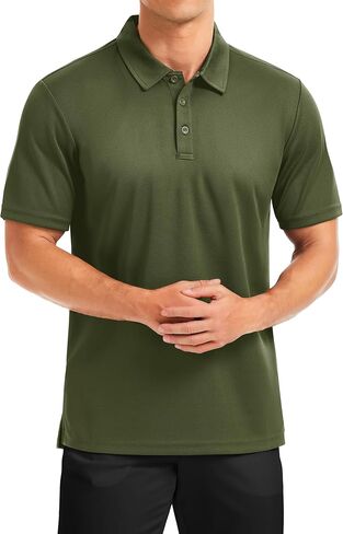 Mens Polo Shirts Performance Short Sleeve Dry Fit Moisture Wicking Collared Men's Golf T-Shirt Athletic in Kuwait