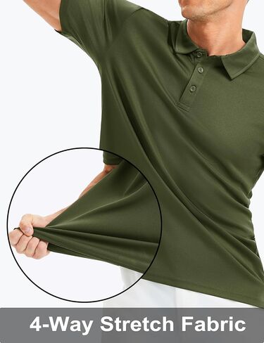 Mens Polo Shirts Performance Short Sleeve Dry Fit Moisture Wicking Collared Men's Golf T-Shirt Athletic in Kuwait