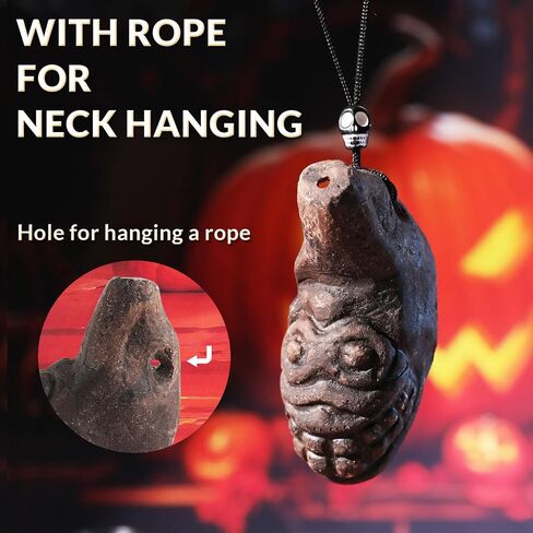 Human Face Aztec Death Whistle - Ghost Scream Whistle for Halloween, Pranks, Decor, Self Defense - Loud Human-Like Scream - Handmade Ceramic - Red in Saudi Arabia
