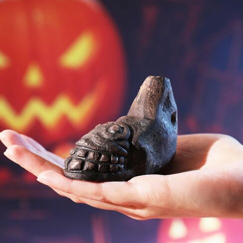 Human Face Aztec Death Whistle - Ghost Scream Whistle for Halloween, Pranks, Decor, Self Defense - Loud Human-Like Scream - Handmade Ceramic - Red in Saudi Arabia