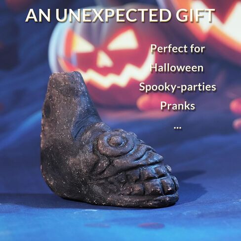Human Face Aztec Death Whistle - Ghost Scream Whistle for Halloween, Pranks, Decor, Self Defense - Loud Human-Like Scream - Handmade Ceramic - Red in Saudi Arabia