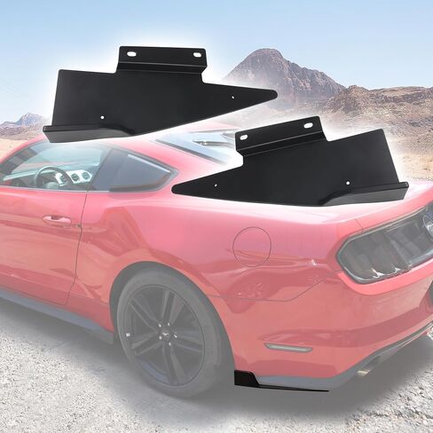 قطعتان من جناح لوحة الروك الجانبية المتوافقة مع Ford Mustang Roush 2015-2023، ملحقات خلفية للتنورة الجانبية ذات الشعاع الجانبي، تنورة جانبية ذات شعاع جانبي لفورد موستانج، جناح طائر صغير ROUSH in Kuwait