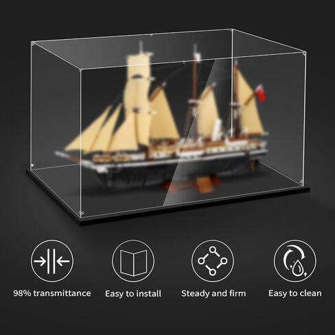 Acrylic Display Case for Lego 21350 Jaws, 25.19x9.44x14.96inches (64x24x38cm), Protect Your Collectibles from Dust with a Clear Showcase in Saudi Arabia