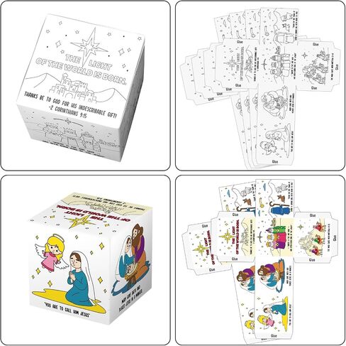Motipuns 36 Pcs Easter Story Coloring Cube Set for Coloring Easter Story DIY Handicrafts Bible Crafts Sunday Activities Christian Art Projects Crafts Family Crafts in Saudi Arabia