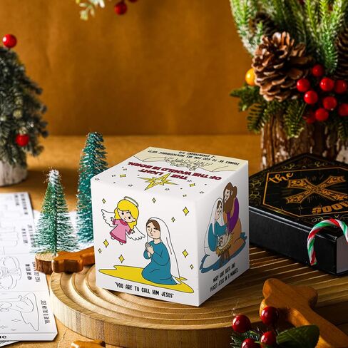 Motipuns 36 Pcs Easter Story Coloring Cube Set for Coloring Easter Story DIY Handicrafts Bible Crafts Sunday Activities Christian Art Projects Crafts Family Crafts in Saudi Arabia