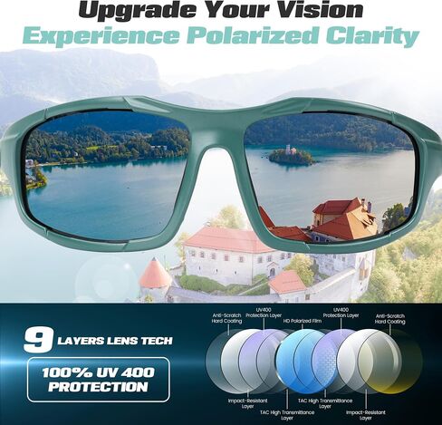 Flaya Polarized Sport Sunglasses for Men & Women UV400 Protection Scratch-Resistant Lightweight TR Frame & Rubber Nose Pads in Saudi Arabia