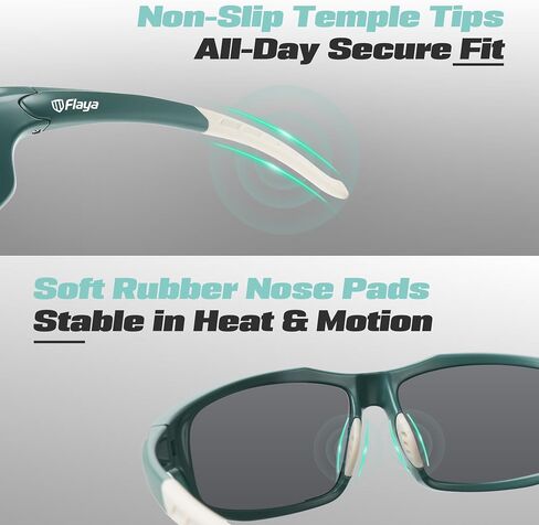 Flaya Polarized Sport Sunglasses for Men & Women UV400 Protection Scratch-Resistant Lightweight TR Frame & Rubber Nose Pads in Saudi Arabia