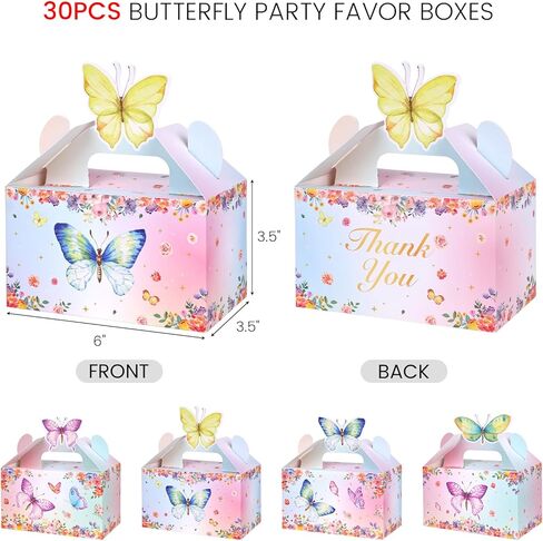 VGOODALL 12PCS Butterfly Party Favor Boxes, Goodie Gable Treat Box Paper Candy Box for Birthday Party Supplies Baby Shower Wedding Party in Saudi Arabia