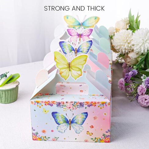 VGOODALL 12PCS Butterfly Party Favor Boxes, Goodie Gable Treat Box Paper Candy Box for Birthday Party Supplies Baby Shower Wedding Party in Saudi Arabia