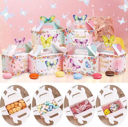 VGOODALL 12PCS Butterfly Party Favor Boxes, Goodie Gable Treat Box Paper Candy Box for Birthday Party Supplies Baby Shower Wedding Party in Saudi Arabia