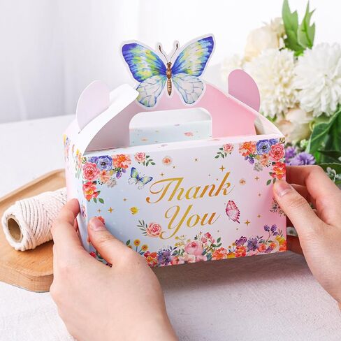 VGOODALL 12PCS Butterfly Party Favor Boxes, Goodie Gable Treat Box Paper Candy Box for Birthday Party Supplies Baby Shower Wedding Party in Saudi Arabia