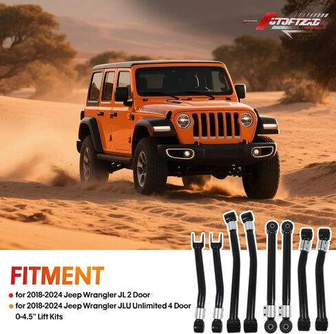 Adjustable Rear Upper/Lower Control Arms for 2018-2021 Jeep Wrangler JL 0-4.5" Lift kits Suspension Control Arm(SET OF 4) in Saudi Arabia