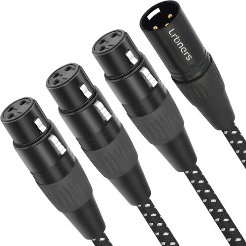 كابل مقسم XLR ذكر إلى 3 أنثى بطول 2 قدم - مجدول Y معدني عالي التحمل، مقبض غير قابل للانزلاق، توزيع صوتي ثلاثي الاتجاهات للخلاطات/الميكروفونات/PA in Kuwait