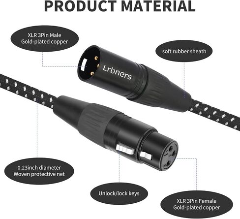 كابل مقسم XLR ذكر إلى 3 أنثى بطول 2 قدم - مجدول Y معدني عالي التحمل، مقبض غير قابل للانزلاق، توزيع صوتي ثلاثي الاتجاهات للخلاطات/الميكروفونات/PA in Kuwait