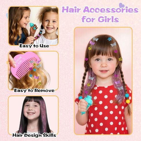 Gem Stapler for Hair ، Asose Hair Gem Stamper Bedazzler Kit with Hair Glitter Patch ، Hair Jewel stamper for Girls ، Hairing Design Art Crafts Gift for Vice 6-12 Girls ، in Kuwait