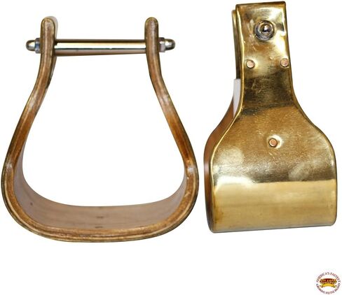 HILASON Western Brass Bounded Wooden Stirrup Pair with 5.5 Inches Height in Saudi Arabia