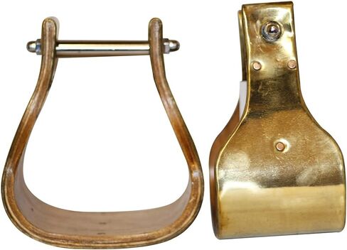 HILASON Western Brass Bounded Wooden Stirrup Pair with 5.5 Inches Height in Saudi Arabia