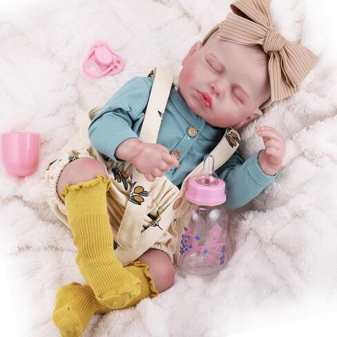 Gagaku واقعية Baby Doll Girl ، 18 بوصة تولد دمى من جديد للأطفال الصغار ، وحياة حقيقية مثل دمية طفل تولد من جديد مع الملحقات ، وملابس حفاضات الزجاجة in Kuwait