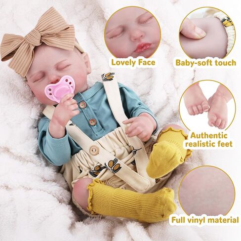 Gagaku واقعية Baby Doll Girl ، 18 بوصة تولد دمى من جديد للأطفال الصغار ، وحياة حقيقية مثل دمية طفل تولد من جديد مع الملحقات ، وملابس حفاضات الزجاجة in Kuwait