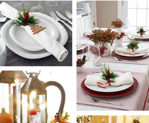 6 Pcs Christmas Napkin Rings,Rustic Napkin Ring Serviette Holders Handmade Red Berry Table Decorations for Wedding Thanksgiving New Year Banquet Birthday Party (Red, 1.4inch) in Saudi Arabia