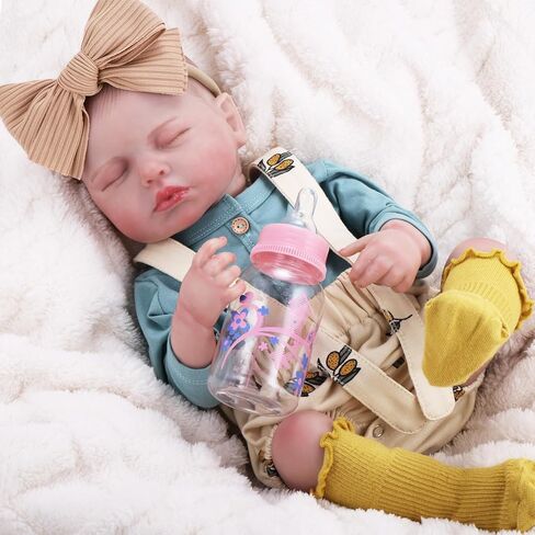 Gagaku واقعية Baby Doll Girl ، 18 بوصة تولد دمى من جديد للأطفال الصغار ، وحياة حقيقية مثل دمية طفل تولد من جديد مع الملحقات ، وملابس حفاضات الزجاجة in Kuwait